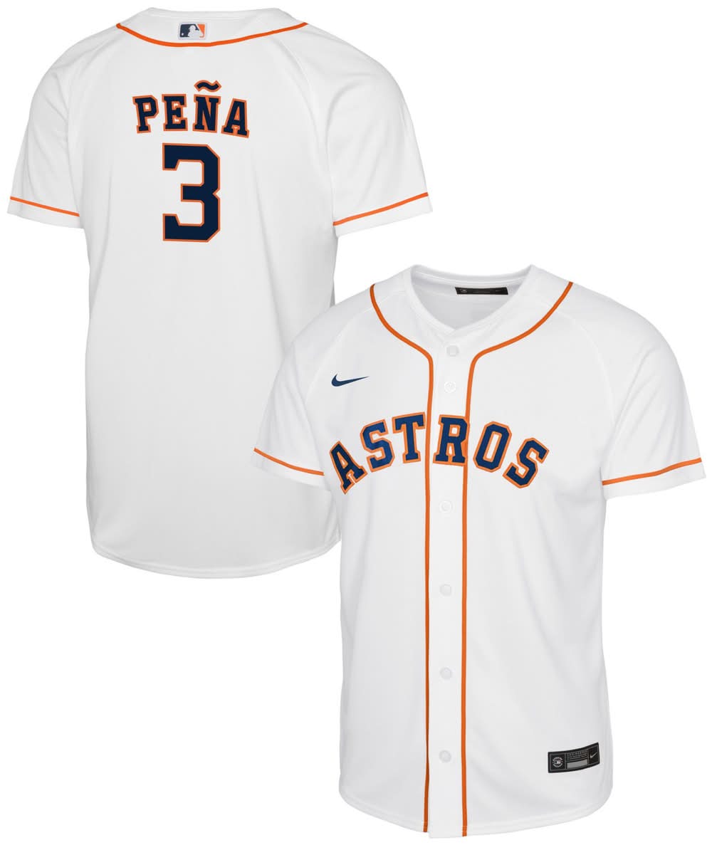 Nike Youth Houston Astros Jeremy Peña #3 White Home Cool Base Jersey (XL)