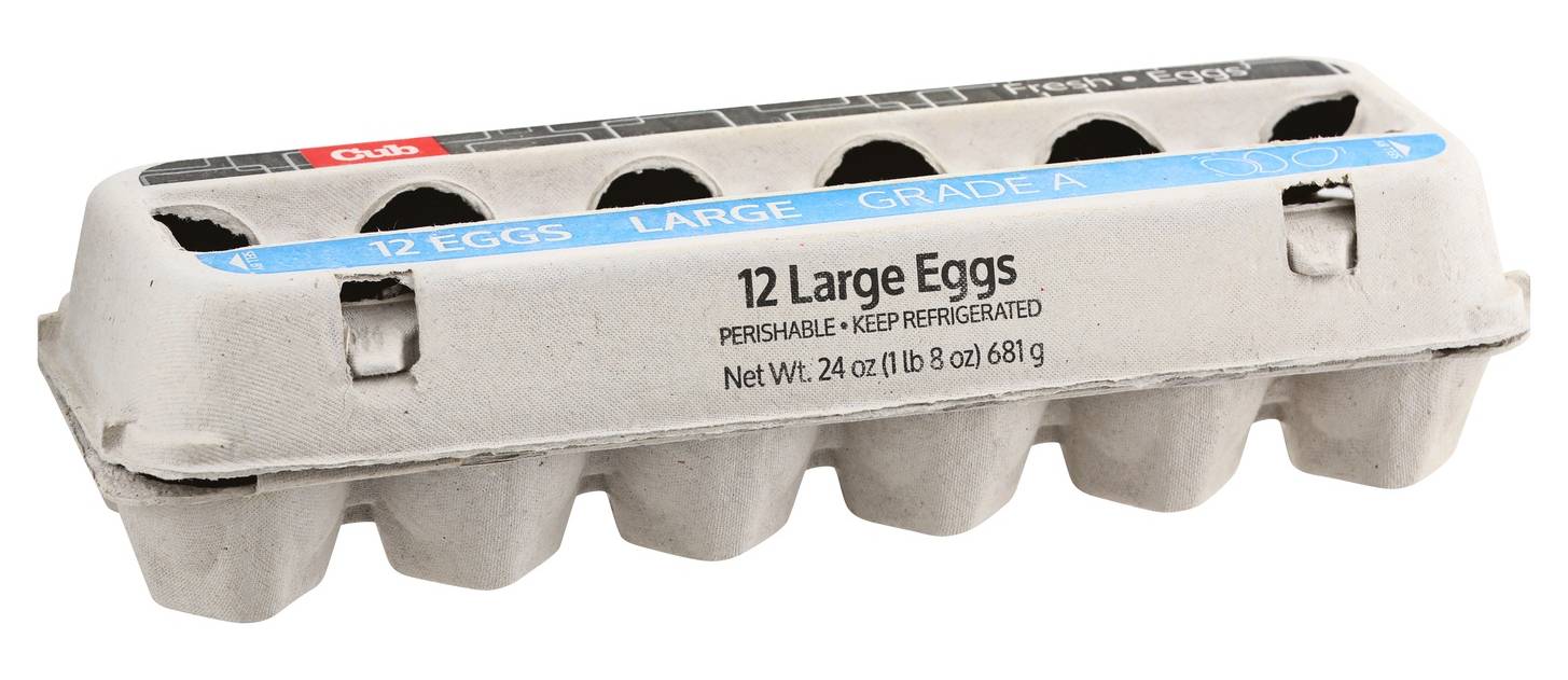 CUB White Grade a Eggs, Large (24 oz, 12 ct)