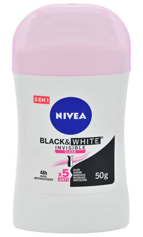 Nivea DEO BARRA WOM 5EN1 B/W INVISIB*50G