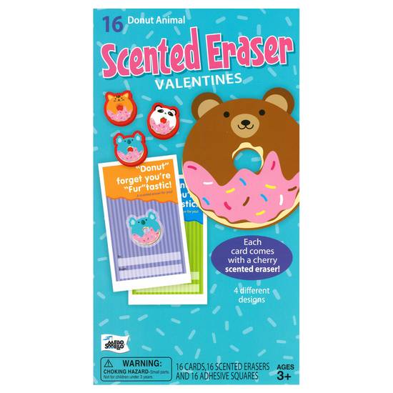 Order Mello Smello Donut Animal Scented Eraser Valentine Card Kit food online from CVS store, Providence County on bringmethat.com