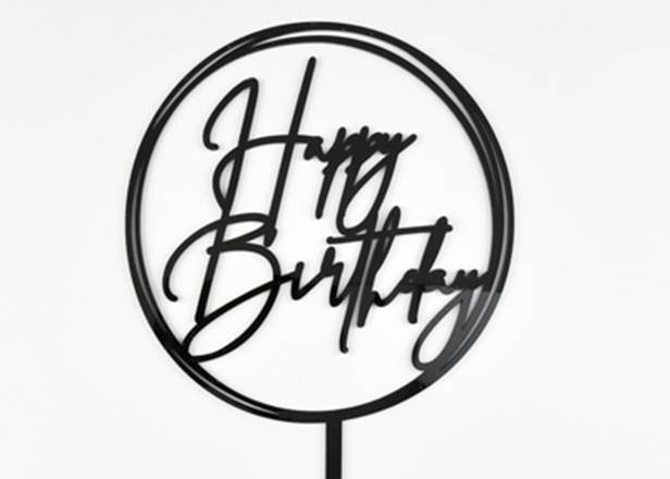 Topper Birthday Circle Black