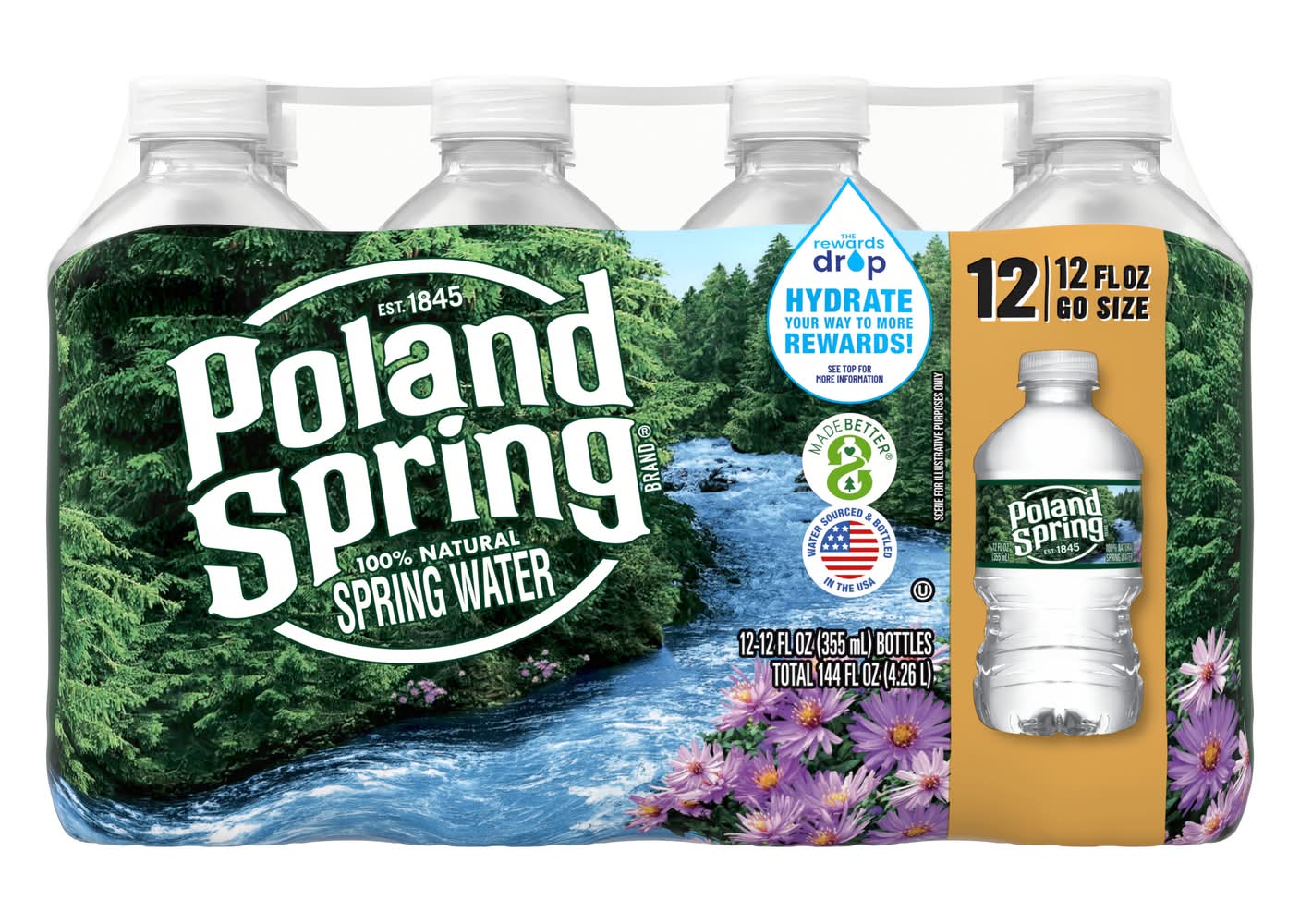 Poland Spring 100% Natural Spring Water (12 x 12 fl oz)