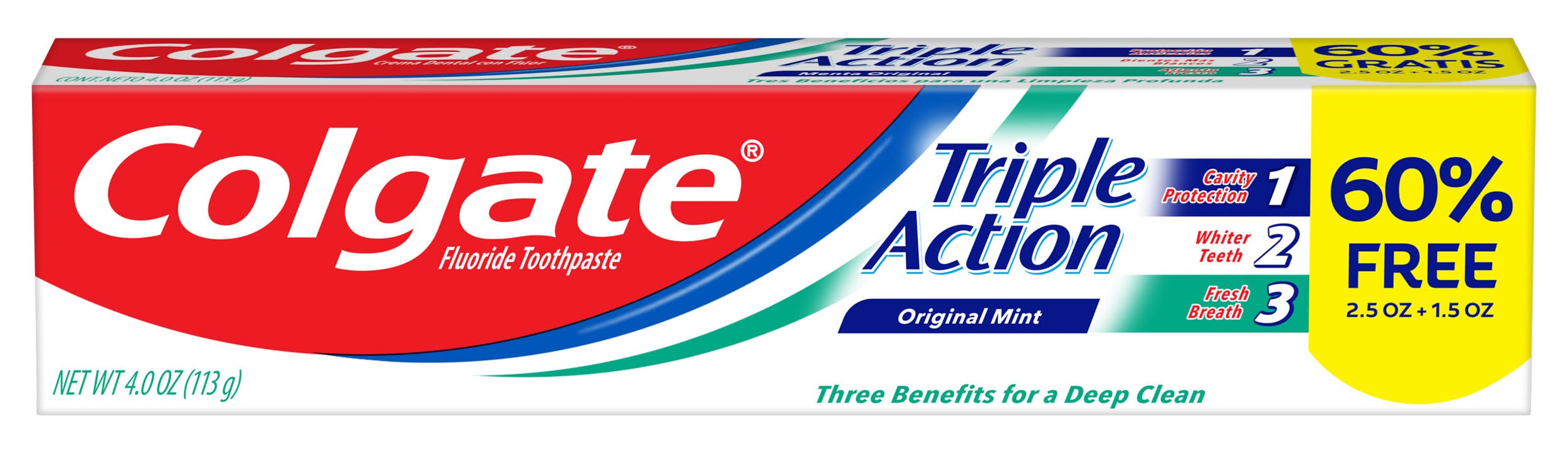 Colgate Triple Action Mint Fluoride Toothpaste (4 oz)