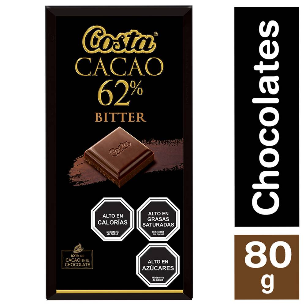Costa chocolate bitter 62% cacao (barra 80 g)
