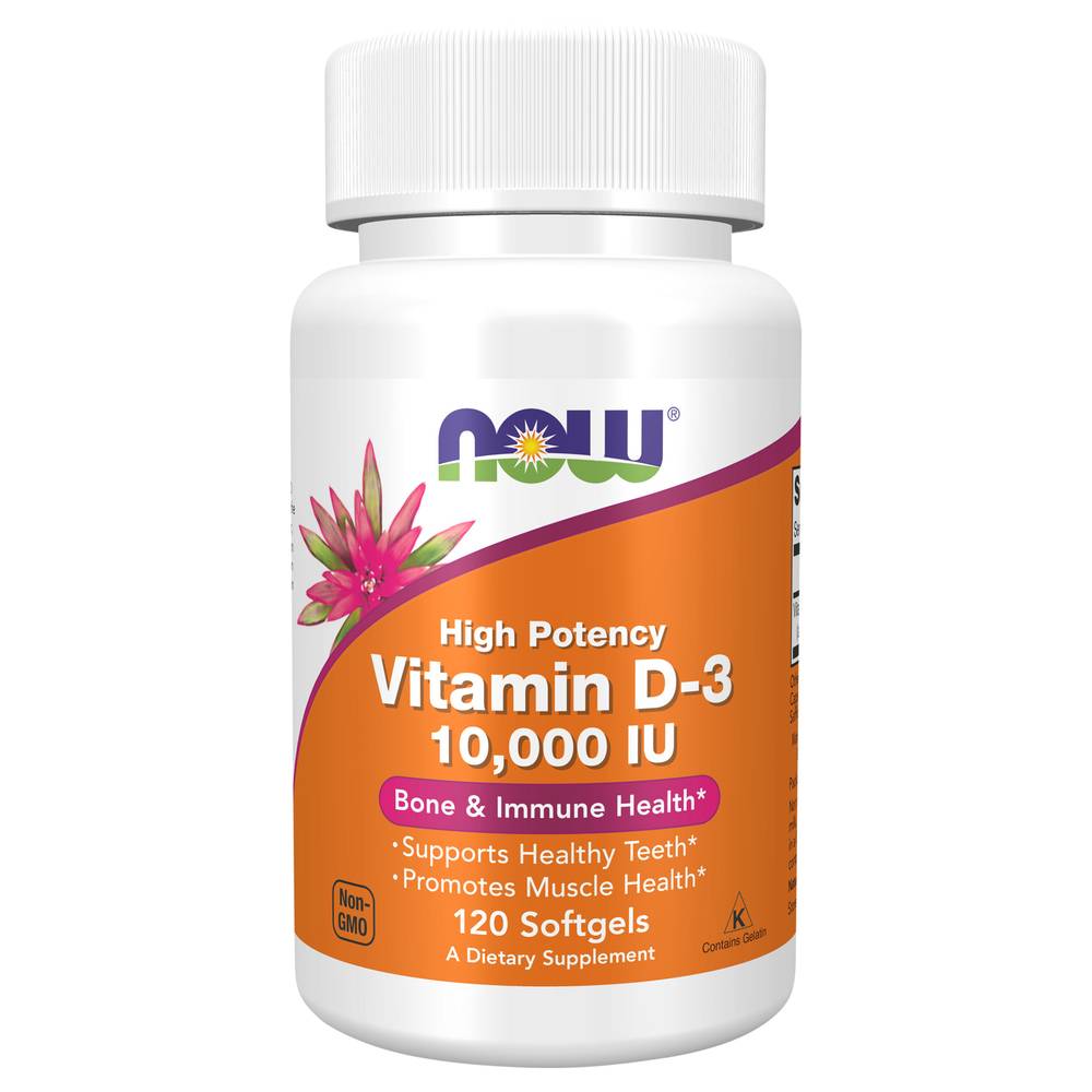 NOW Vitamin D3 10,000 Iu Dietary Supplement (120 ct)