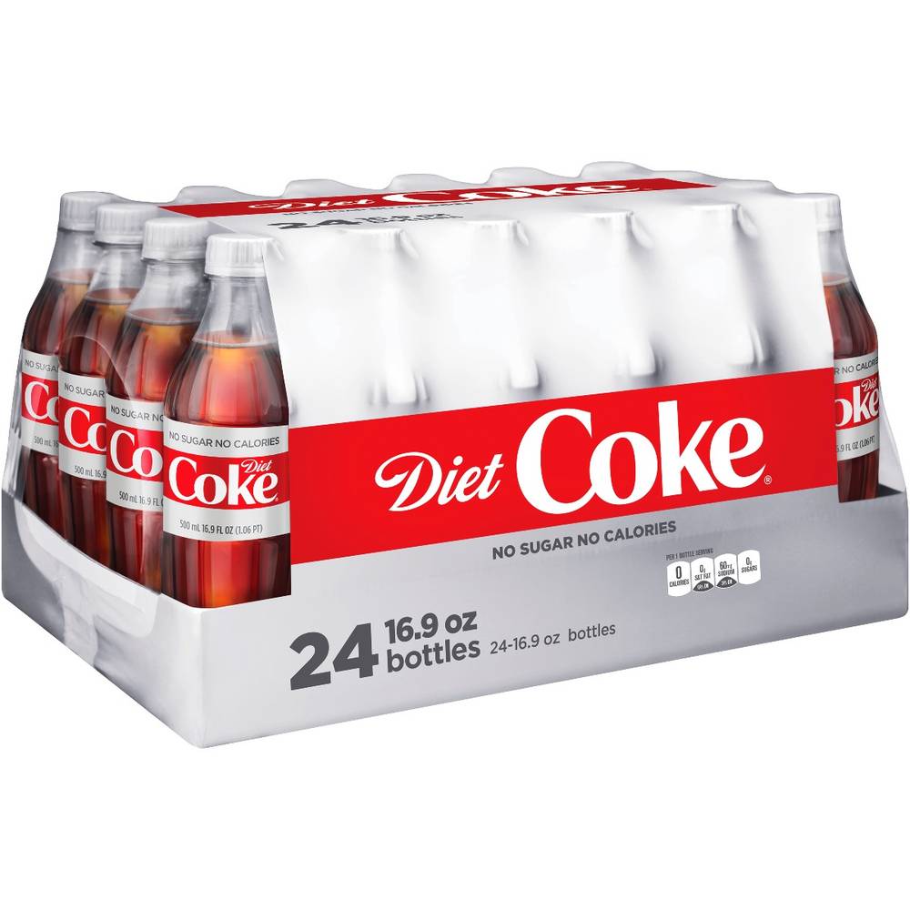 Diet Coke Bottles, 16.9 fl oz, 24 Pack (1X24|Case of 1)