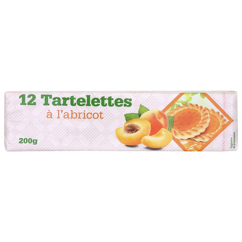 12 tartelettes saveur abricot Leader Price 200g