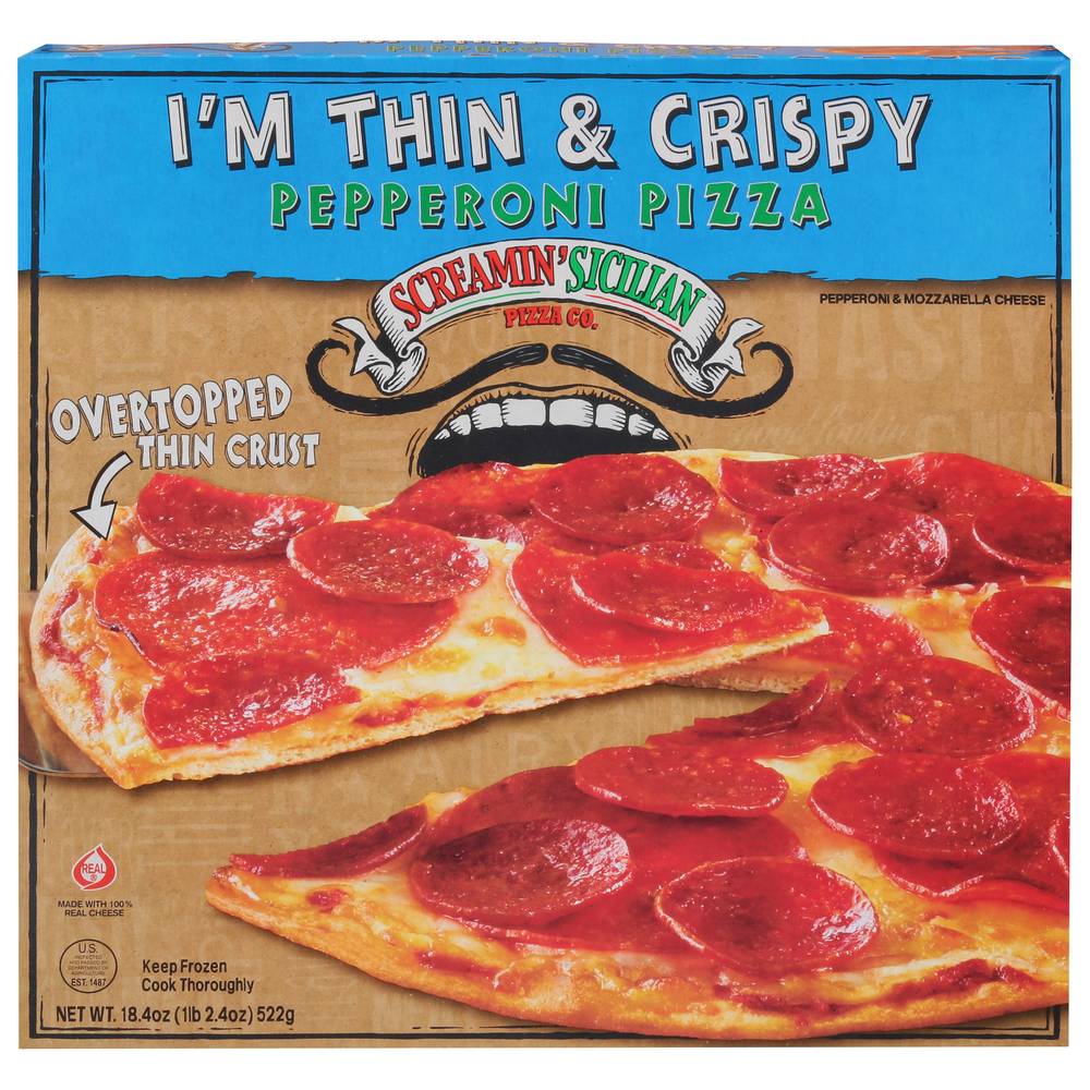 Screamin' Sicilian Pizza Co. Thin & Crispy Pepperoni Pizza (1.15 lbs)