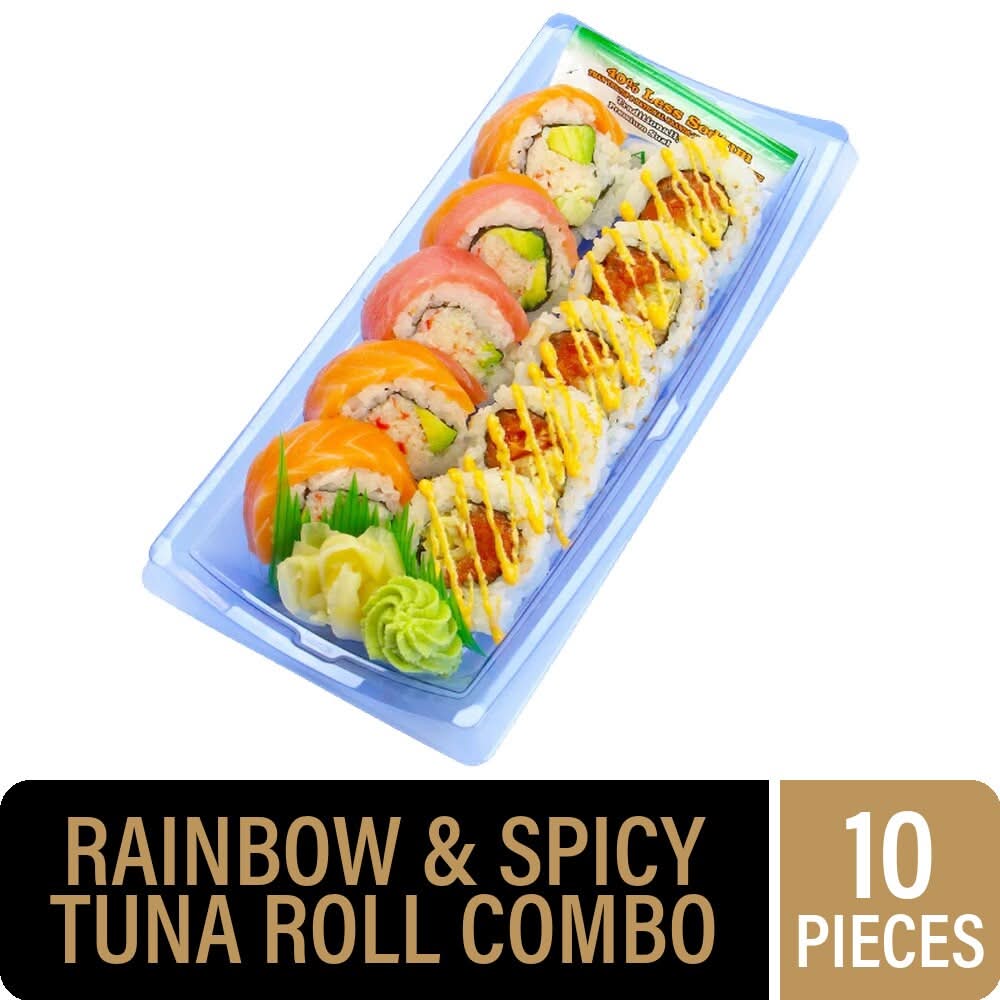 Private Selection Duo Combo Rainbow & Spicy Tuna Sushi Roll (10 ct)