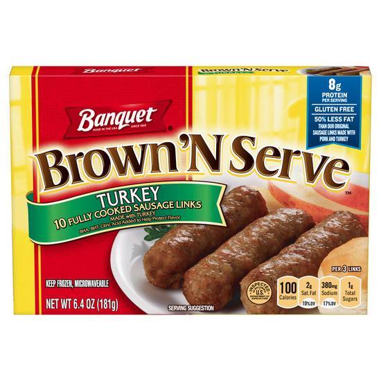Banquet Brown'n Serve Fully Cooked Turkey Sausage Links (10 ct)