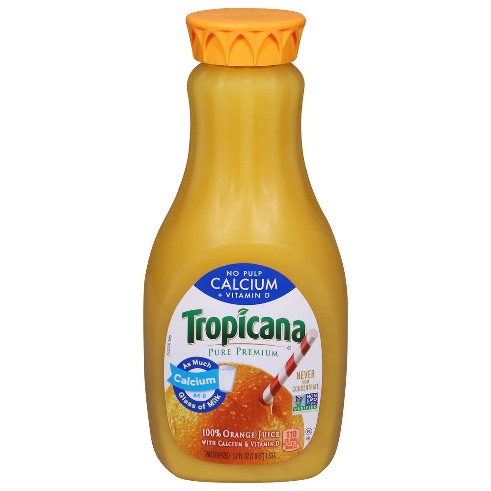 Tropicana No Pulp Calcium & Vitamin D Orange Juice (52 fl oz)