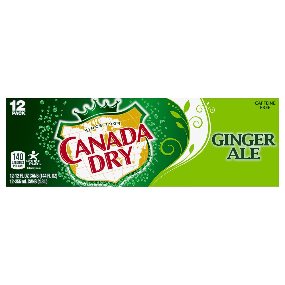 Canada Dry Ginger Ale Soft Drinks (12 x 12 fl oz)