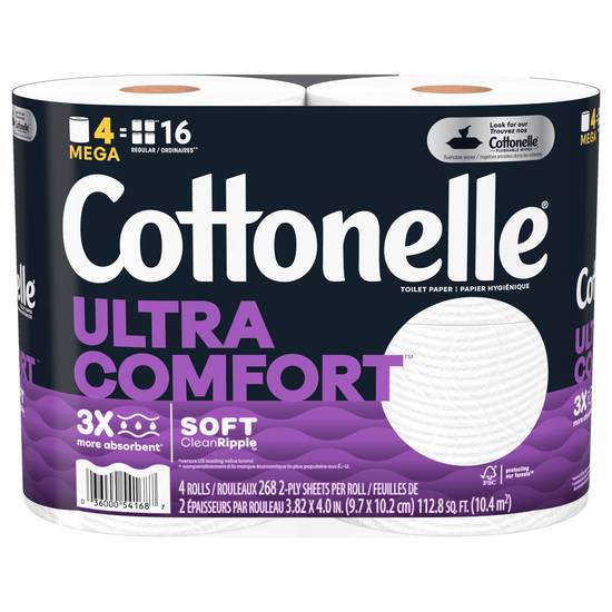 Cottonelle 2-ply Ultra Comfort Toilet Paper Mega Rolls (4 ct)