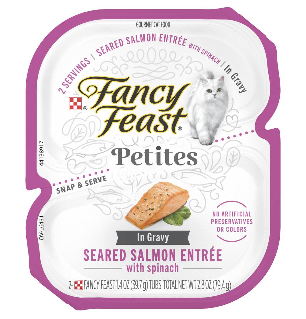 Purina Fancy Feast Petites Seared Salmon Entrée in Gravy Gourmet Cat Food (2 x 1.4 oz)