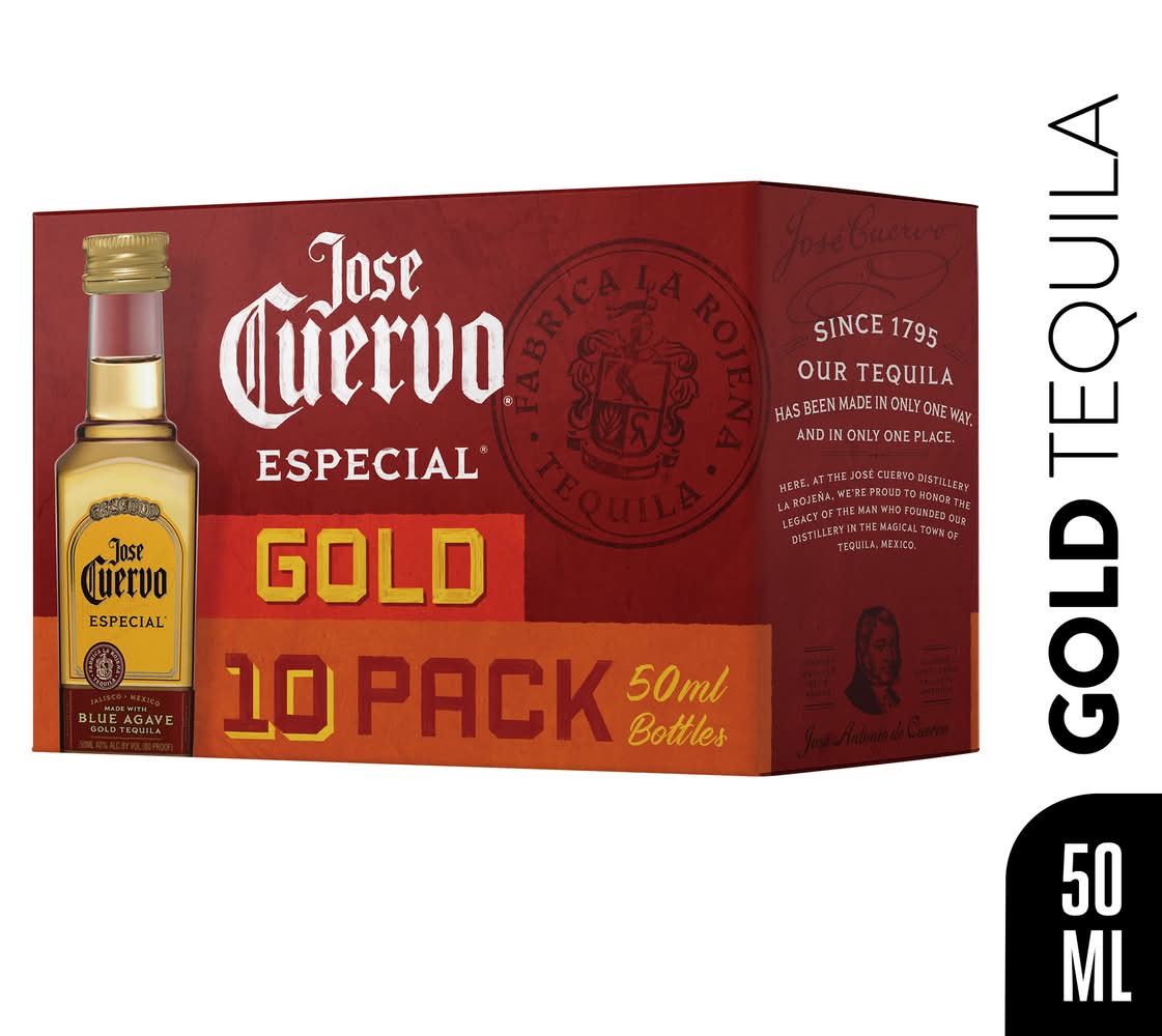 Jose Cuervo Especial Gold Tequila 80 Proof (50 ml × 10 ct