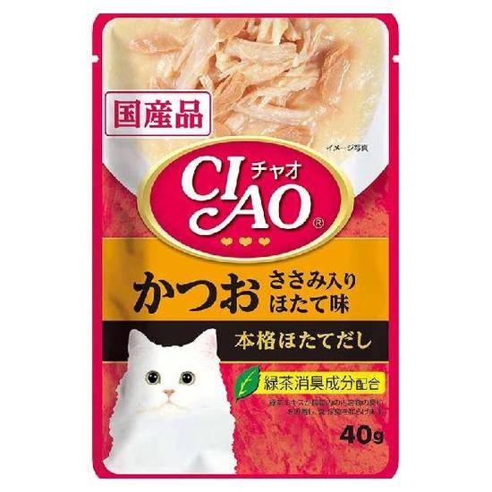 CIAO貓用餐包-鰹魚&雞胸&干貝風味40g