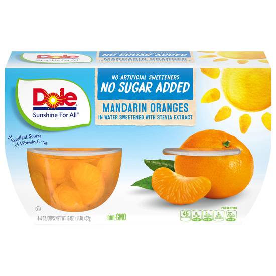 Dole Sunshine For All No Sugar Added Mandarin Oranges (4 ct )