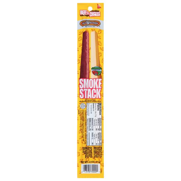 Old Wisconsin Smoke Stack Cheddar Cheese Beef Sausage Stick 2.5oz