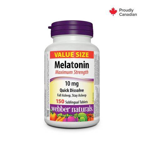 Webber Naturals Melatonin Maximum Strength Quick Dissolve 10 mg (150 ct)