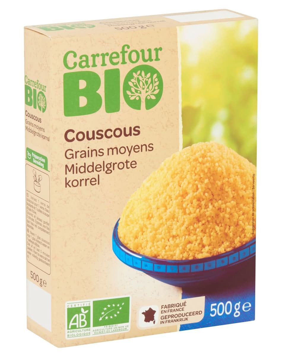 Carrefour Bio Couscous Grains Moyens 500 g