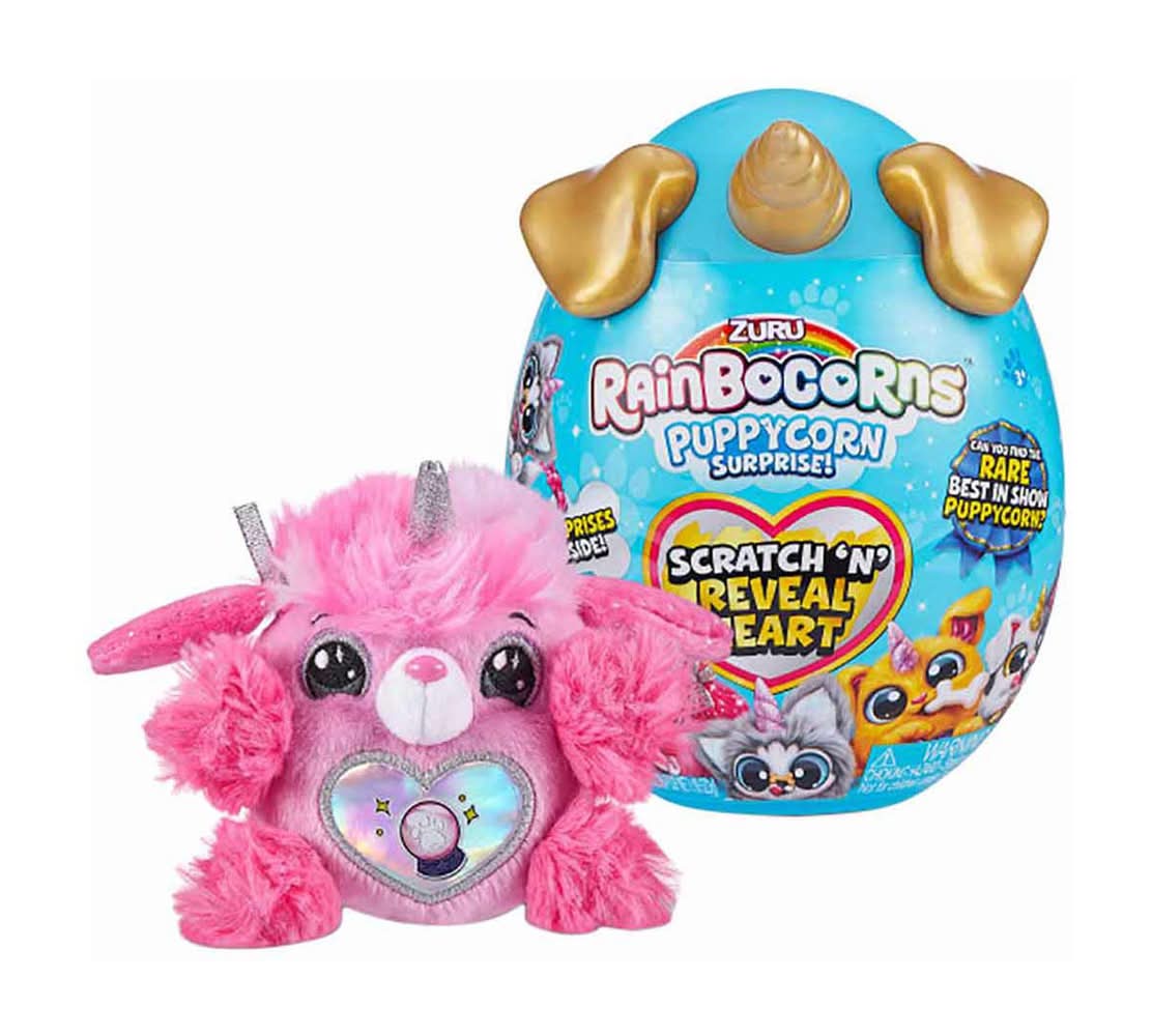 ZURU Rainbocorn Scratch N Reveal Hearts Puppycorn Surprise Plush 3+ Year, Assorted