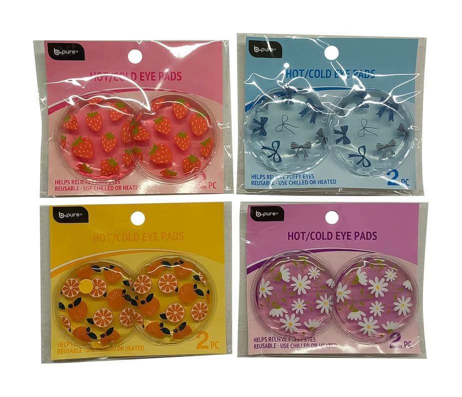 B Pure Hot And Cold Eye Pads, Assorted Colors. 2-pc Pack.