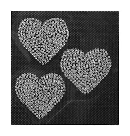 Make Market Rhinestone Heart Iron on Patches, 1.5 in, Clear (3 ct)