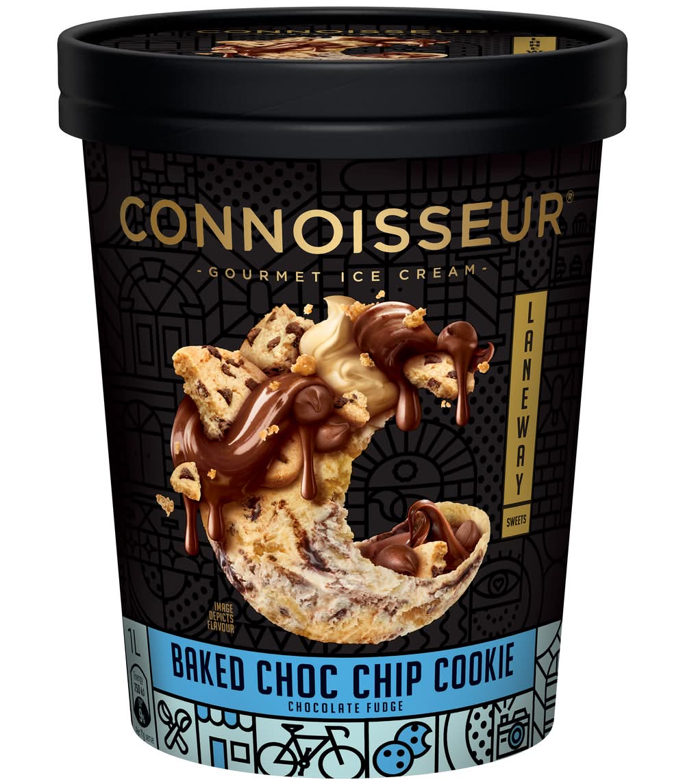 Connoisseur Gourmet Ice Cream, Baked Choc Chip Cookie (1L)