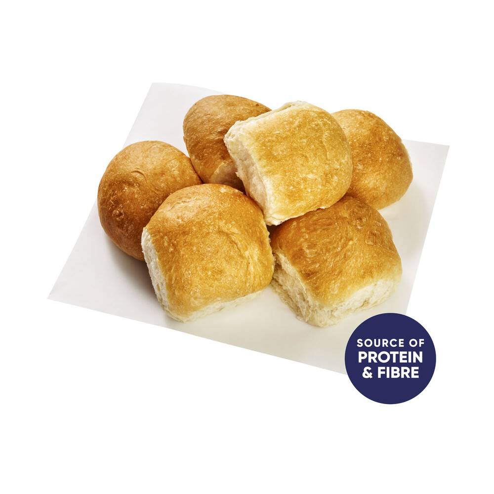 Coles Bakery Soft Round Rolls 6 pack