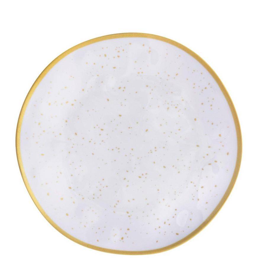 Gold Speckles Melamine Lunch Plate, 8.3in