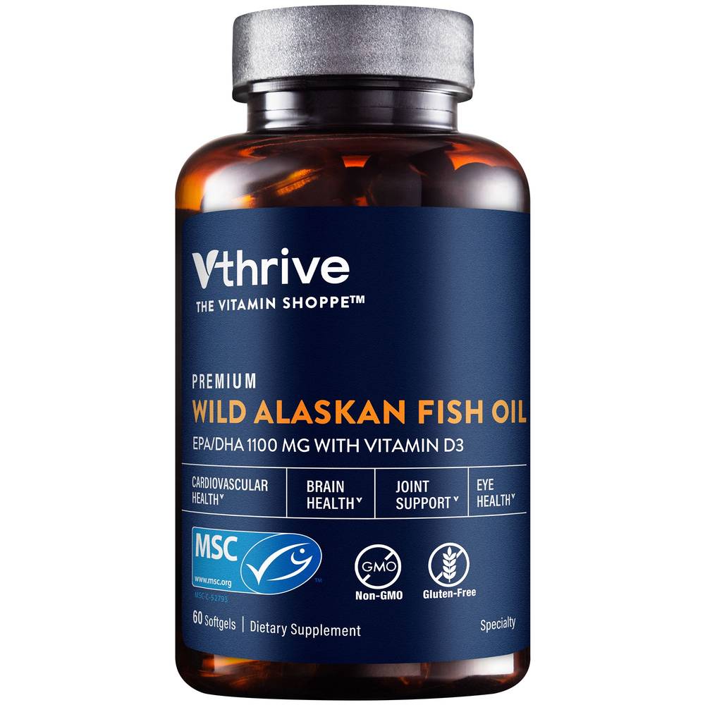 Vthrive the Vitamin Shoppe Premium Wild Alaskan Fish Oil 1100 mg