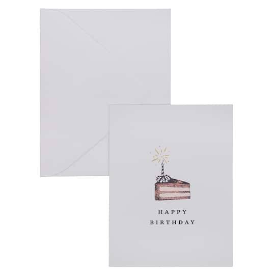 Celebrate It Happy Birthday Cake Slice Blank Greeting Card (multicolor)