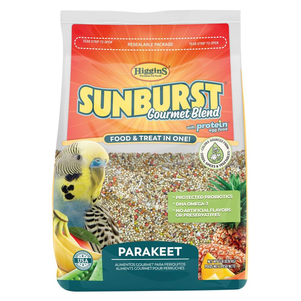 Higgins Sunburst Gourmet Blend Parakeet Food (Color: Assorted, Size: 2 Lb)
