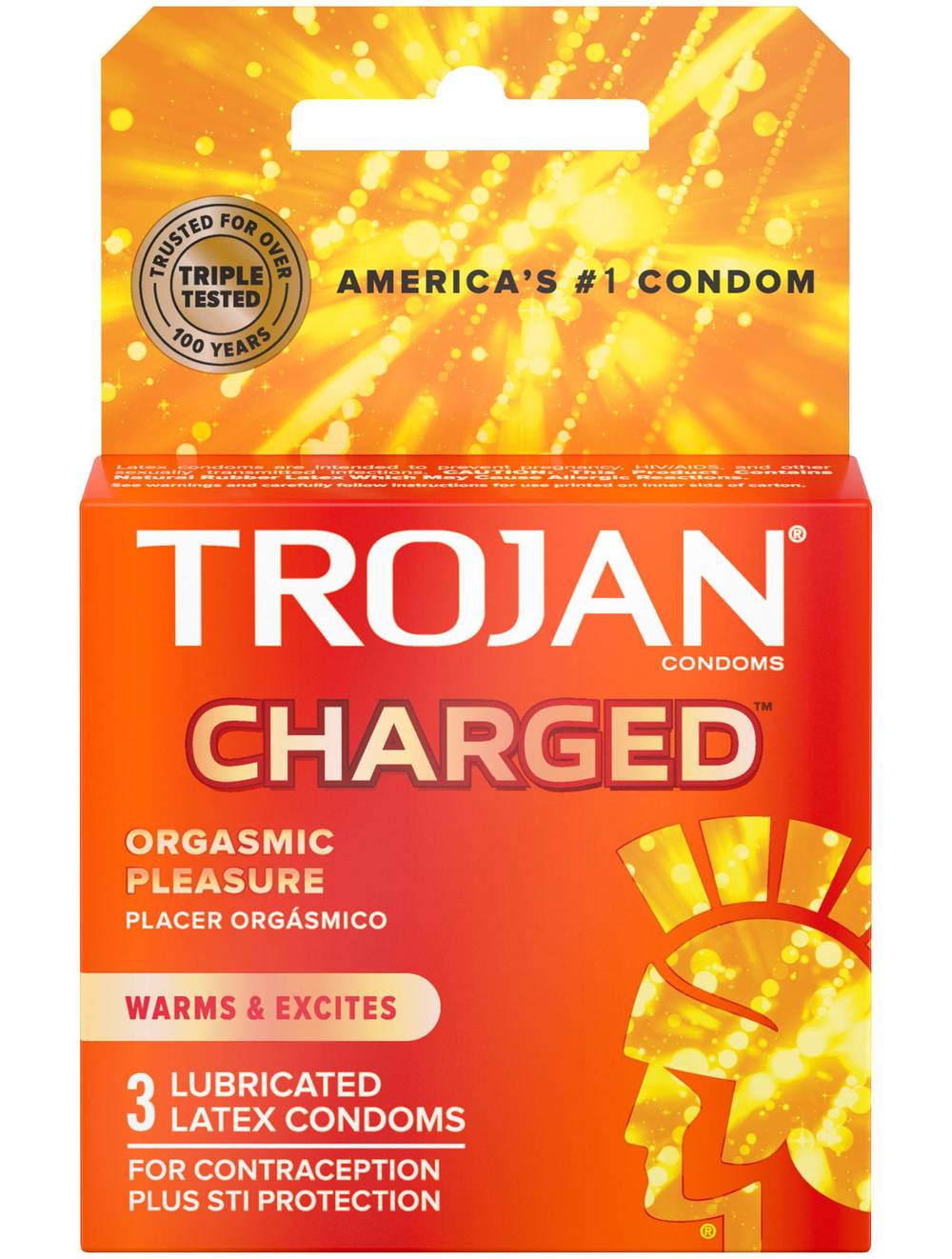 TROJAN Charged Lubricated 3 Count