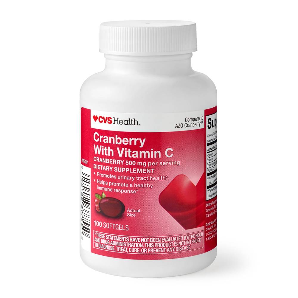 CVS Health Cranberry with Vitamin C,  500 mg, 100CT