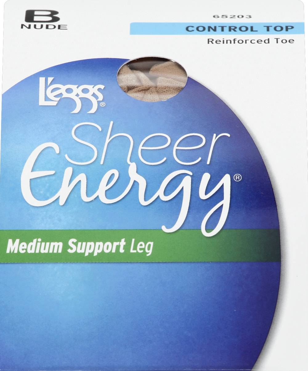 L'eggs Sheer Energy Control Top Pantyhose Size B Nude