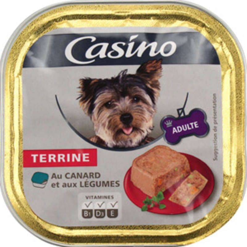 Casino - Terrine de canard et légumes pour chien (300g)