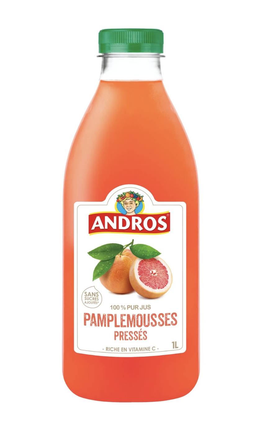 Jus de pamplemousses roses Andros