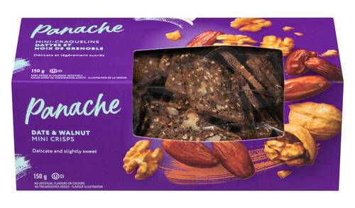 Panache Mini-Craquelins Dattes Et Noix De Grenoble 150 G / Panache Crisps Mini Artisan Date & Walnut 150 g