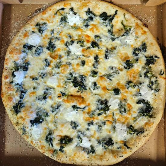 White Spinach Ricotta Pizza 18"