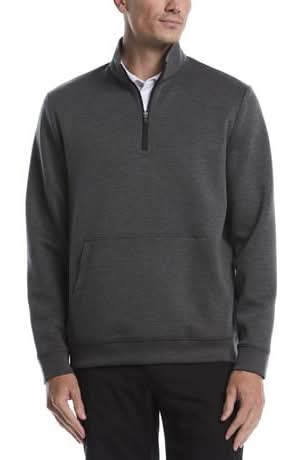 PGA Tour Melange 1/4 Zip Golf Sweater, Men, L, Black