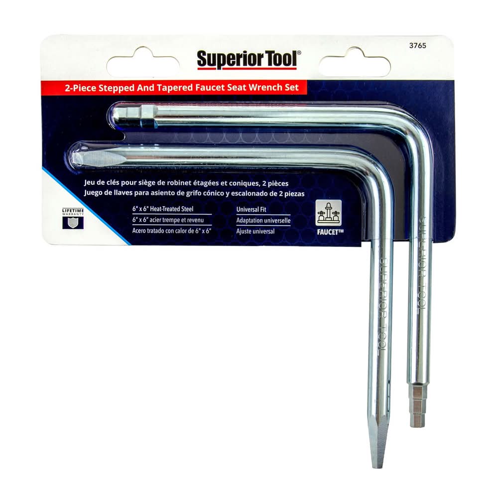 Superior Tool Faucet Seat Wrench Set Silver 2 Pc
