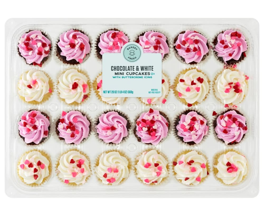 Bakery Fresh Buttercreme Iced Mini Valentine’s Day Assorted Cupcakes