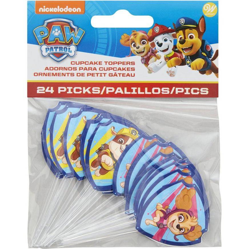 Wilton PAW Patrol Cardstock Plastic Cupcake Picks, 24ct