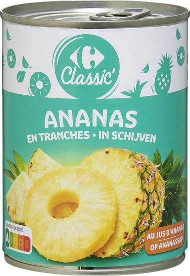 Carrefour Classic' - Tranches d'ananas au jus d'ananas