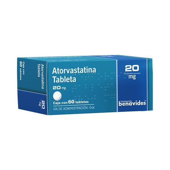 Farmacias Benavides atorvastatina tabletas 20 mg