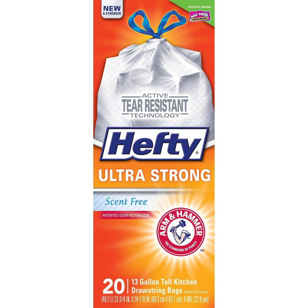 Hefty Ultra Strong 13 Gal Tall Kitchen Drawstring Bags (20 ct)