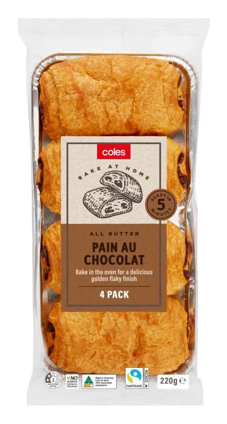 Coles Pain Au Chocolate (220g, 4 pack)
