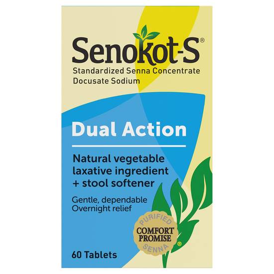 Senokot-S Natural Vegetable Laxative & Stool Softener (60 tablets)