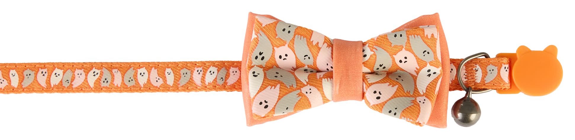 Thrills & Chills™ Halloween Ghost Kitten & Cat Collar (Color: Orange, Size: Cat (Adult))